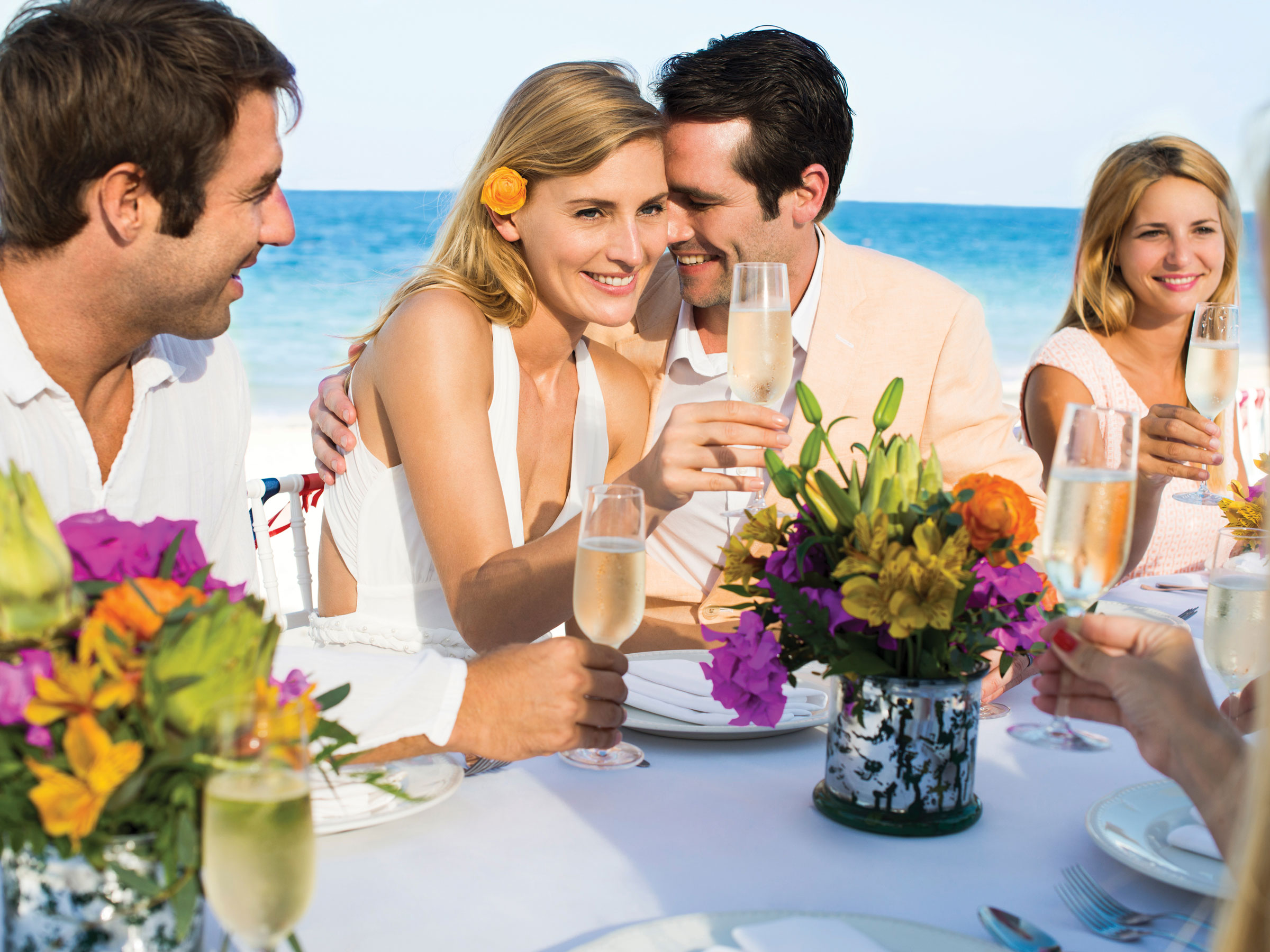 Cadres de mariage dans un centre de villégiature à Cancun