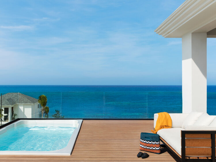 Terraza con Vista al Mar de la Imperial Suite en Excellence Oyster Bay